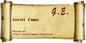 Gondi Emma névjegykártya